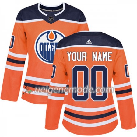 Dame Eishockey Edmonton Oilers Custom Adidas 2017-2018 Orange Authentic